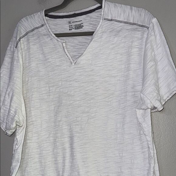 INC International Concepts White V-Neck Short Sleeve Tee - Picture 7 of 10